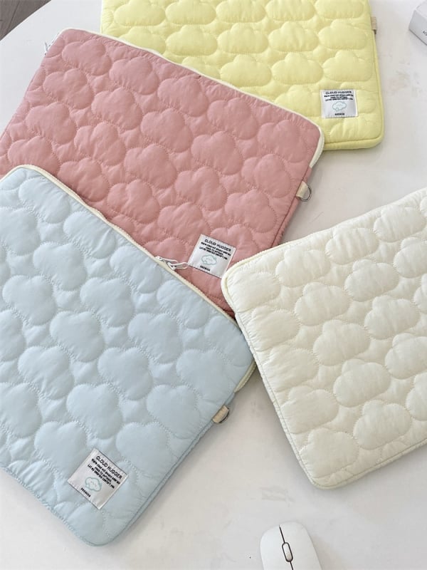 Bu yi Geantă pentru tabletă cu broderie de nori, poliester, stil stradal, primăvara 2025