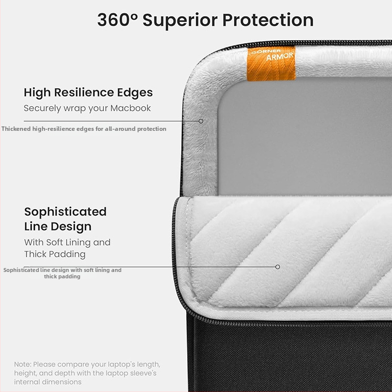 MacBook ochranné puzdro - vodotesné, proti nárazom, podšívka z polyesteru, mestský minimalistický štýl