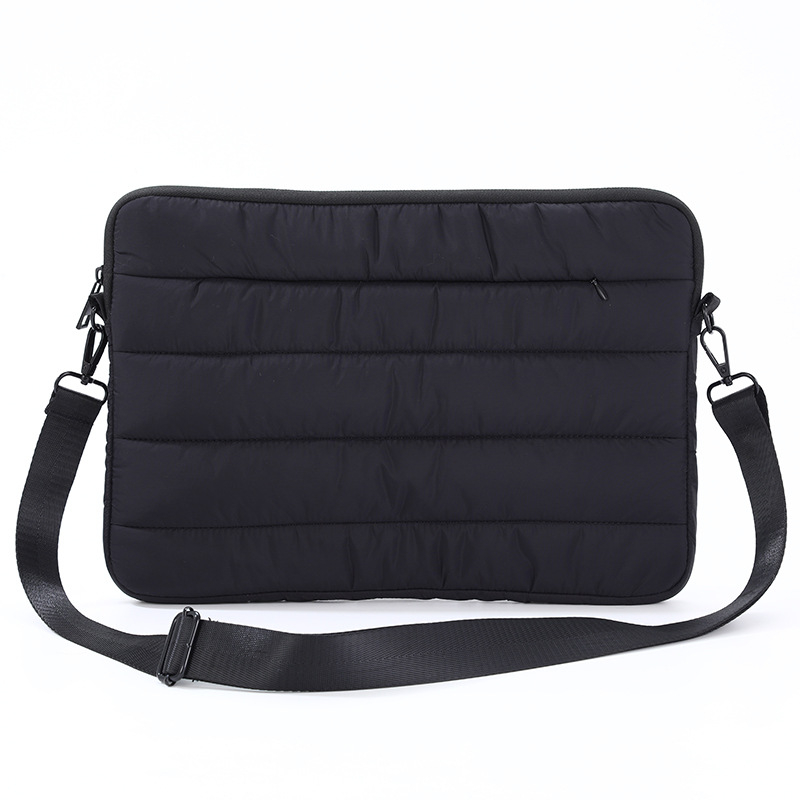 Geantă de laptop crossbody pentru călătorii - broderie tip quilting, nailon, impermeabilă, antișoc, ușoară, unisex, primăvara 2025