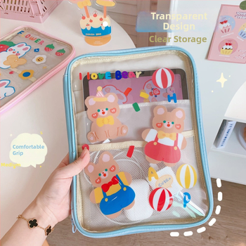 Taška na tabletu a notebook – priesvitné PVC, vodeodolná, anime kreslený vzor, Tengyi Premium