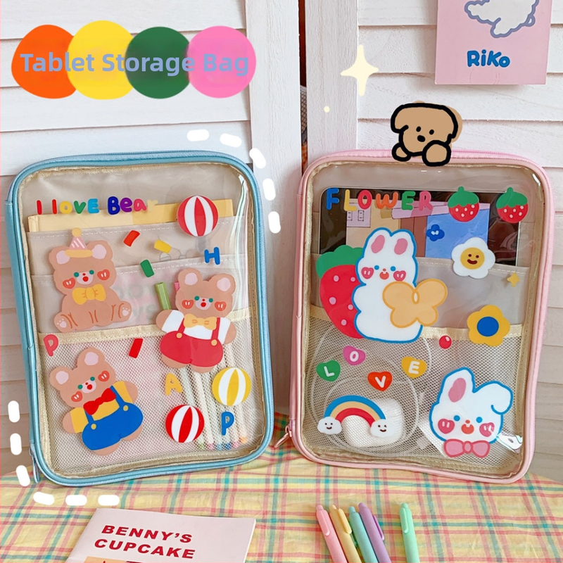 Taška na tabletu a notebook – priesvitné PVC, vodeodolná, anime kreslený vzor, Tengyi Premium