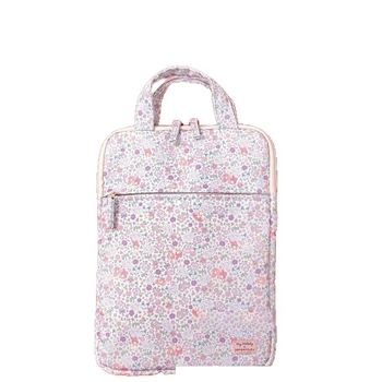 Geantă crossbody pentru tabletă, design floral cu pisică și iepure, impermeabilă, material Oxford, căptușeală din poliester, stil desen animat pentru copii