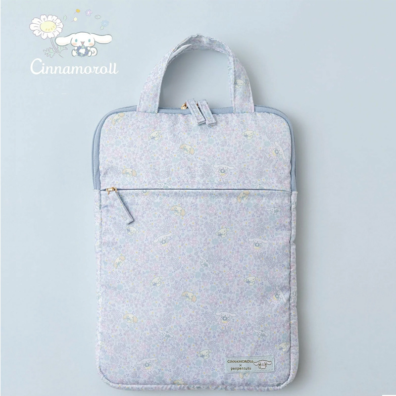 Geantă crossbody pentru tabletă, design floral cu pisică și iepure, impermeabilă, material Oxford, căptușeală din poliester, stil desen animat pentru copii