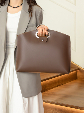 Geantă de afaceri Zhongzhuo din PU pentru tabletă și laptop — model solid, fără căptușeală, potrivită pentru călătoriile de afaceri