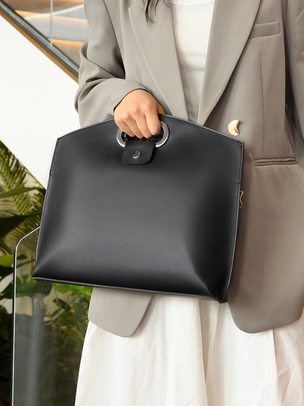 Geantă de afaceri Zhongzhuo din PU pentru tabletă și laptop — model solid, fără căptușeală, potrivită pentru călătoriile de afaceri