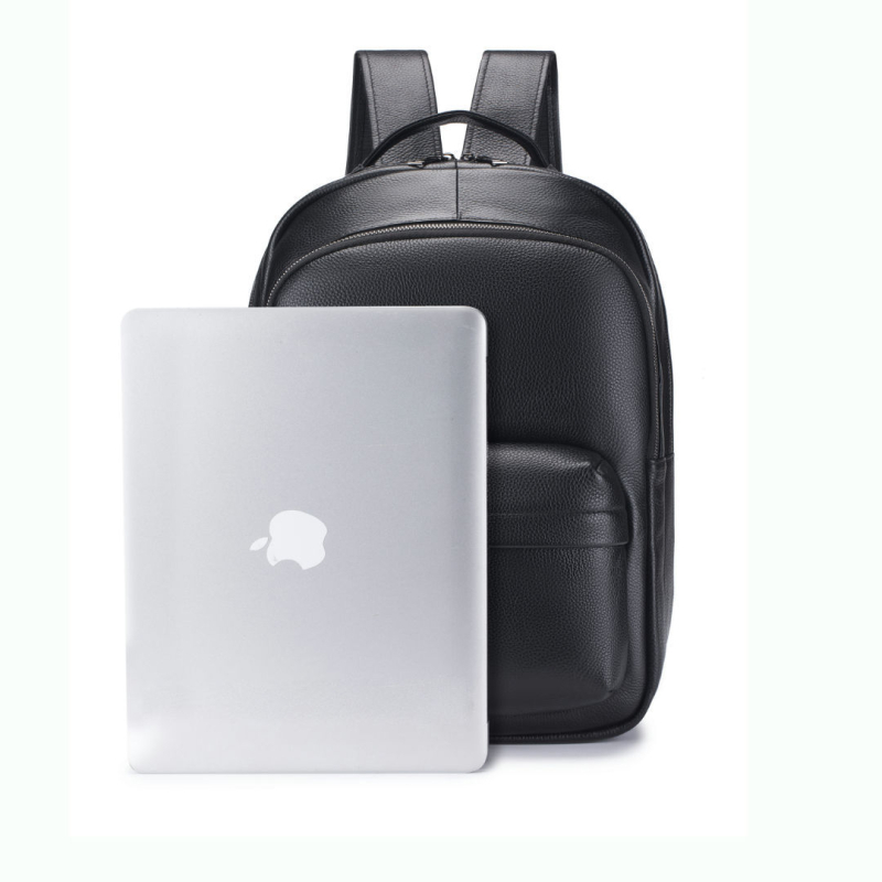 Rucsac din piele naturală, stil urban minimalist, potrivit pentru călătoriile de afaceri, compatibil cu laptopuri, bretele de umăr curvate, Yellow Denim