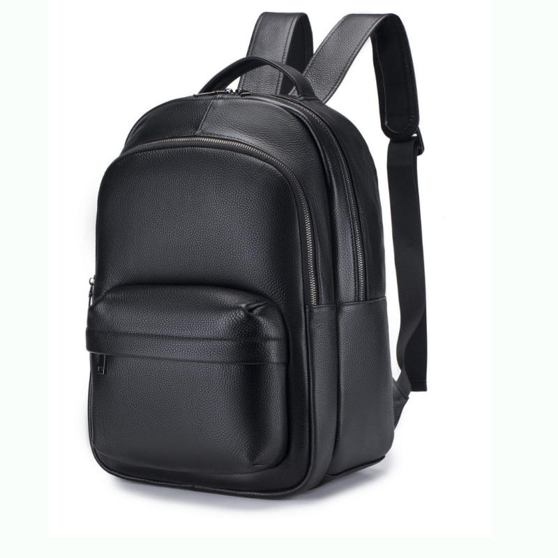 Rucsac din piele naturală, stil urban minimalist, potrivit pentru călătoriile de afaceri, compatibil cu laptopuri, bretele de umăr curvate, Yellow Denim