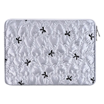 Geantă pentru laptop cu broderie quiltată, impermeabilă, ultra-ușoară, interior căptușit, pentru birou