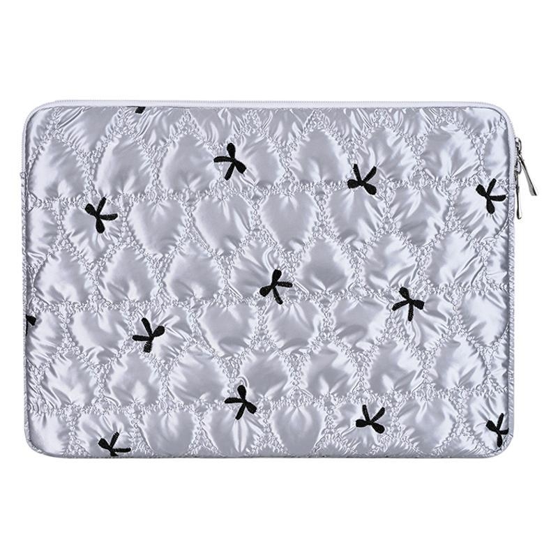 Geantă pentru laptop cu broderie quiltată, impermeabilă, ultra-ușoară, interior căptușit, pentru birou