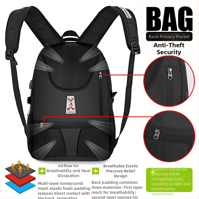 Kuprinė nešiojamam kompiuteriui su skyriaus kišene, Oxford audinys, atsparus vandeniui, patvarus, dvigubi petnešos