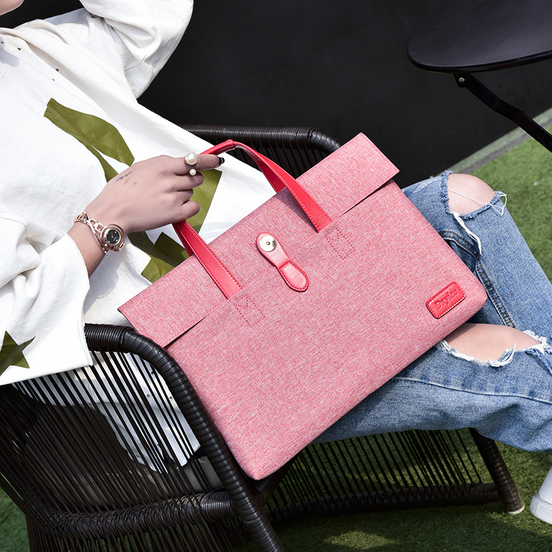 Laptoptáska belső béléssel, Koreai-stílusú egyszerű üzleti táska, Oxford anyagból, cipzáras nyitás, vízálló és kopásálló