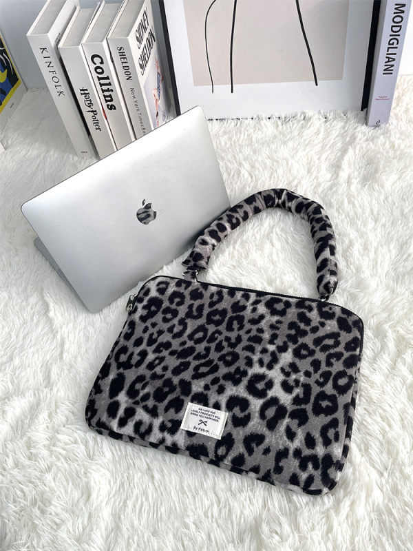 Jednoramenná taška na notebook, leopardí vzor, nylon, polyesterová podšívka, ultra ľahká, na ukladanie iPad/tablet a notebooku.