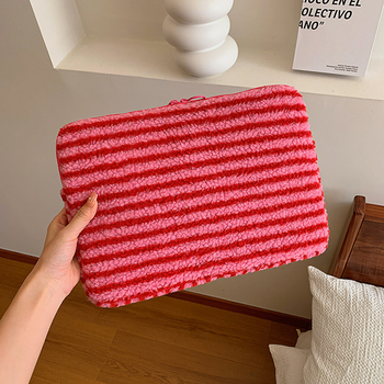 Θήκη λάπτοπ 11 ιντσών με ρίγες, εξωτερικό βαμβάκι, επένδυση πολυεστέρα, αναπνεύσιμη