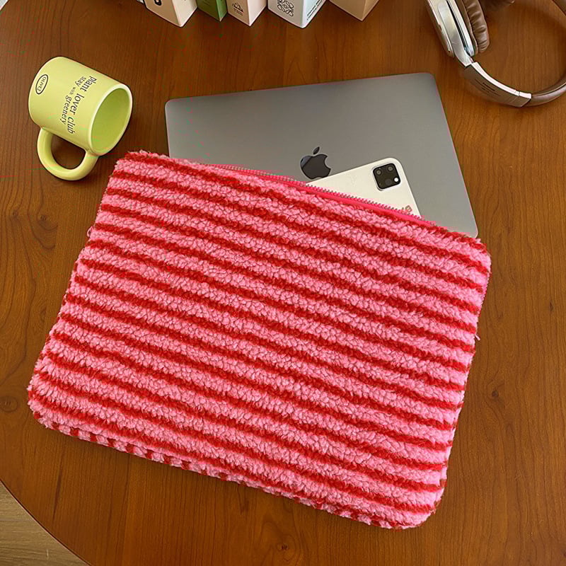 Θήκη λάπτοπ 11 ιντσών με ρίγες, εξωτερικό βαμβάκι, επένδυση πολυεστέρα, αναπνεύσιμη