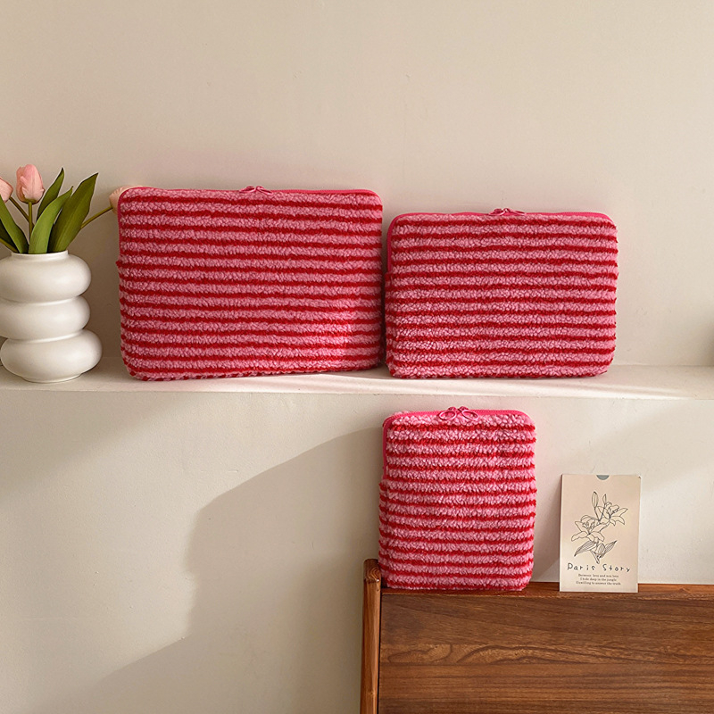 Θήκη λάπτοπ 11 ιντσών με ρίγες, εξωτερικό βαμβάκι, επένδυση πολυεστέρα, αναπνεύσιμη