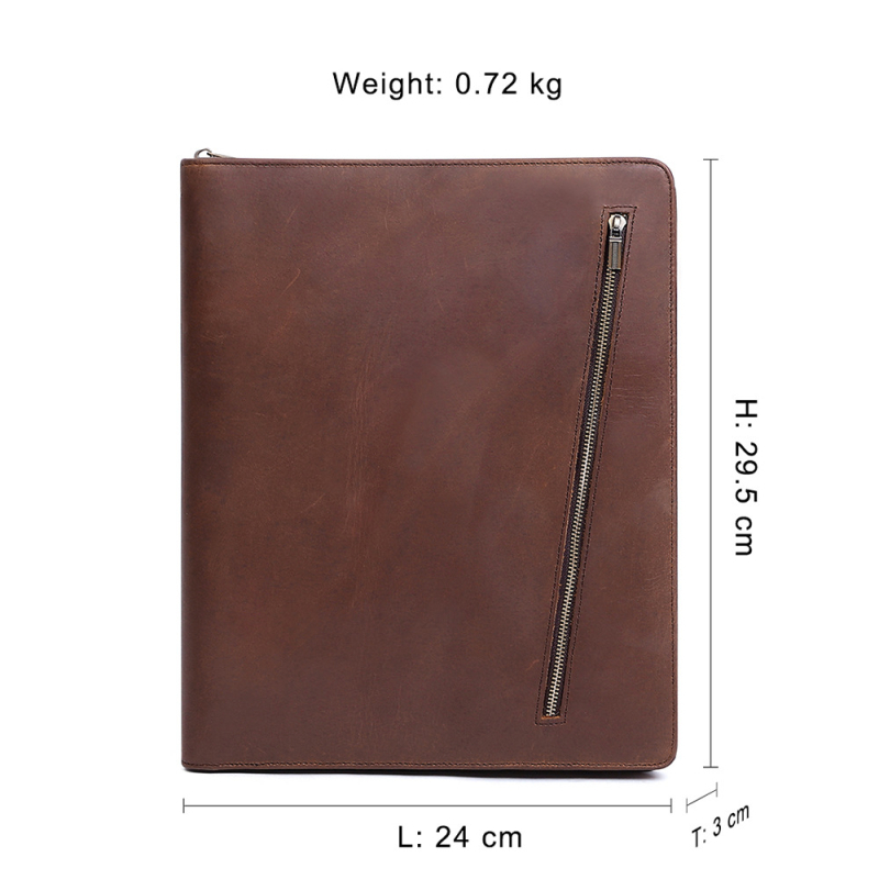 DUJIANG Kožená taška na tablet a dokumenty, Vrchná vrstva hovädzej kože, Odolná voči opotrebeniu, Mestský minimalistický štýl, Viacúčelové úložisko