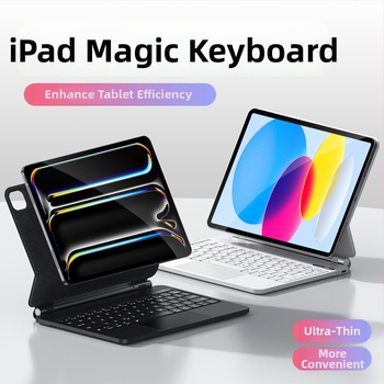 Vezeték nélküli Bluetooth billentyűzet háttérvilágítással érintéses gépeléshez iPad Pro 12,9", Air 4/5/6 és Pro 11-hez, mágneses lebegő dizájn