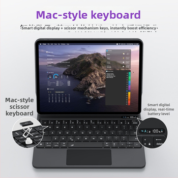 Vezeték nélküli Bluetooth billentyűzet háttérvilágítással érintéses gépeléshez iPad Pro 12,9", Air 4/5/6 és Pro 11-hez, mágneses lebegő dizájn