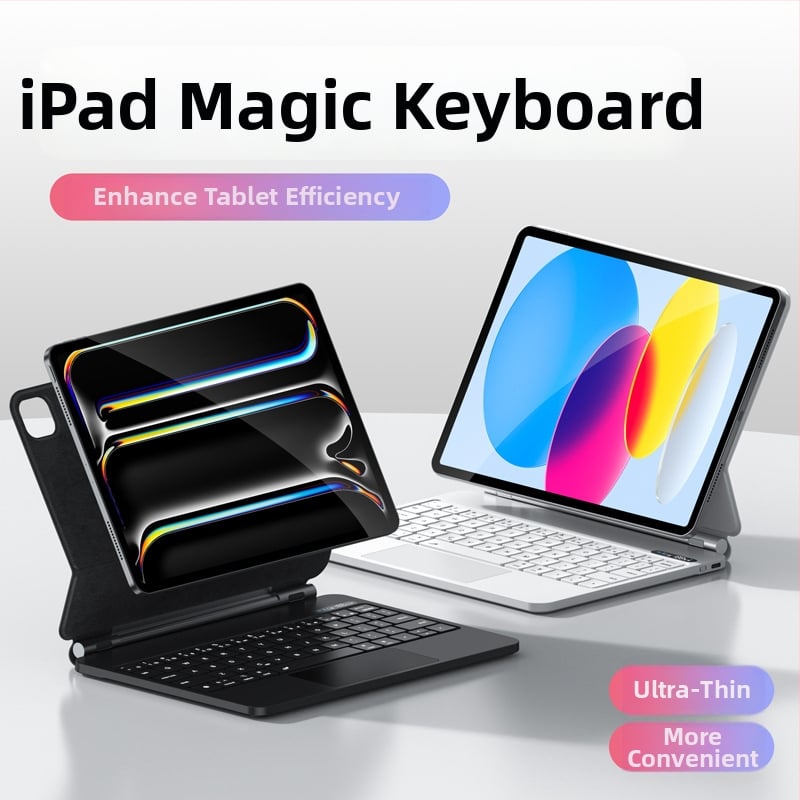 Vezeték nélküli Bluetooth billentyűzet háttérvilágítással érintéses gépeléshez iPad Pro 12,9", Air 4/5/6 és Pro 11-hez, mágneses lebegő dizájn