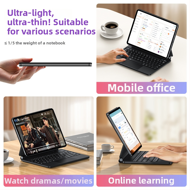 Vezeték nélküli Bluetooth billentyűzet háttérvilágítással érintéses gépeléshez iPad Pro 12,9", Air 4/5/6 és Pro 11-hez, mágneses lebegő dizájn