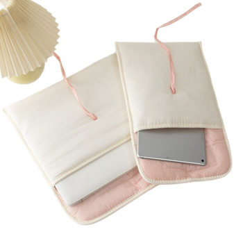 Taška na notebook s puzdrom na iPad, štýl Ins Ballet Macaron, konštrukcia z polyesteru s podšívkou z polyesteru, vodeodolná, odolná voči opotrebovaniu, mestský minimalistický dizajn, jednobarevný vzor