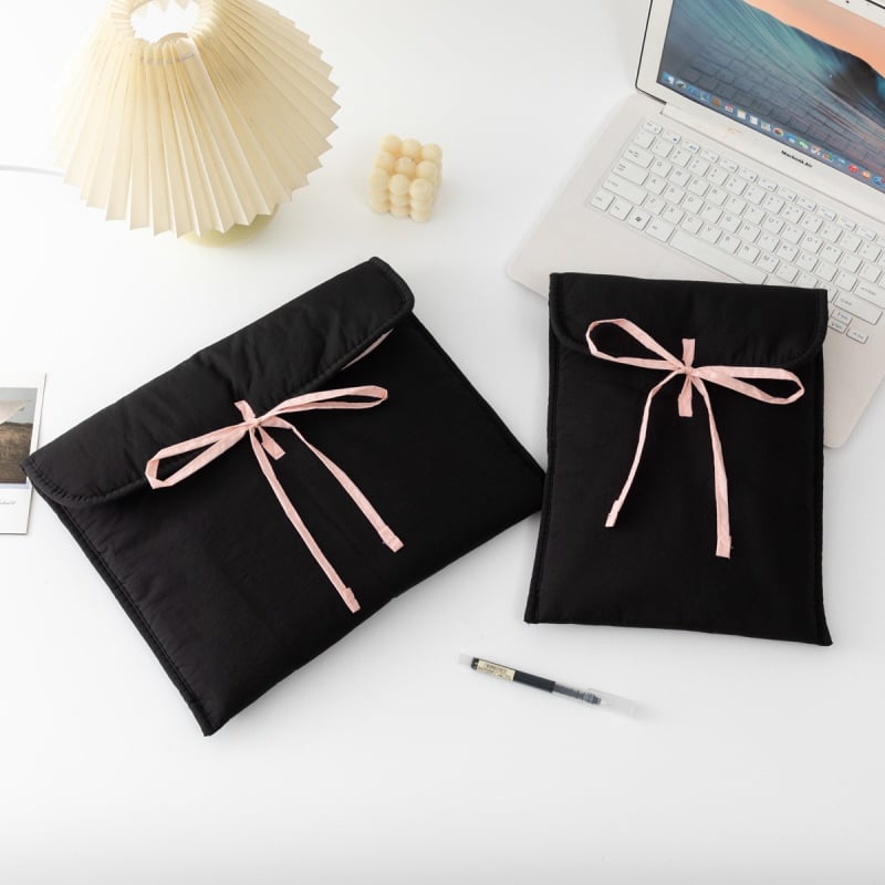 Taška na notebook s puzdrom na iPad, štýl Ins Ballet Macaron, konštrukcia z polyesteru s podšívkou z polyesteru, vodeodolná, odolná voči opotrebovaniu, mestský minimalistický dizajn, jednobarevný vzor