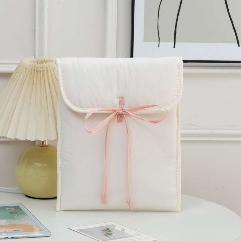 Taška na notebook s puzdrom na iPad, štýl Ins Ballet Macaron, konštrukcia z polyesteru s podšívkou z polyesteru, vodeodolná, odolná voči opotrebovaniu, mestský minimalistický dizajn, jednobarevný vzor