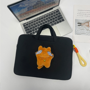 Taška na notebook s protišokovou ochranou, polyester, vzor zvierat v karikatúrnom štýle, priedušná a odolná voči opotrebeniu, ľahká pre ženy