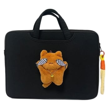 Taška na notebook s protišokovou ochranou, polyester, vzor zvierat v karikatúrnom štýle, priedušná a odolná voči opotrebeniu, ľahká pre ženy