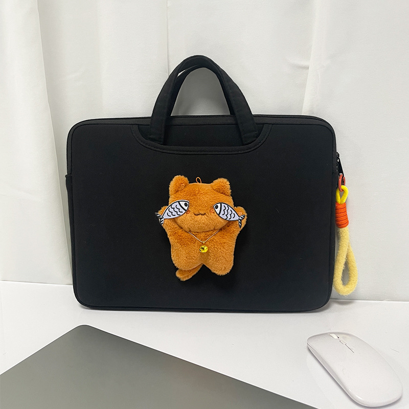 Taška na notebook s protišokovou ochranou, polyester, vzor zvierat v karikatúrnom štýle, priedušná a odolná voči opotrebeniu, ľahká pre ženy