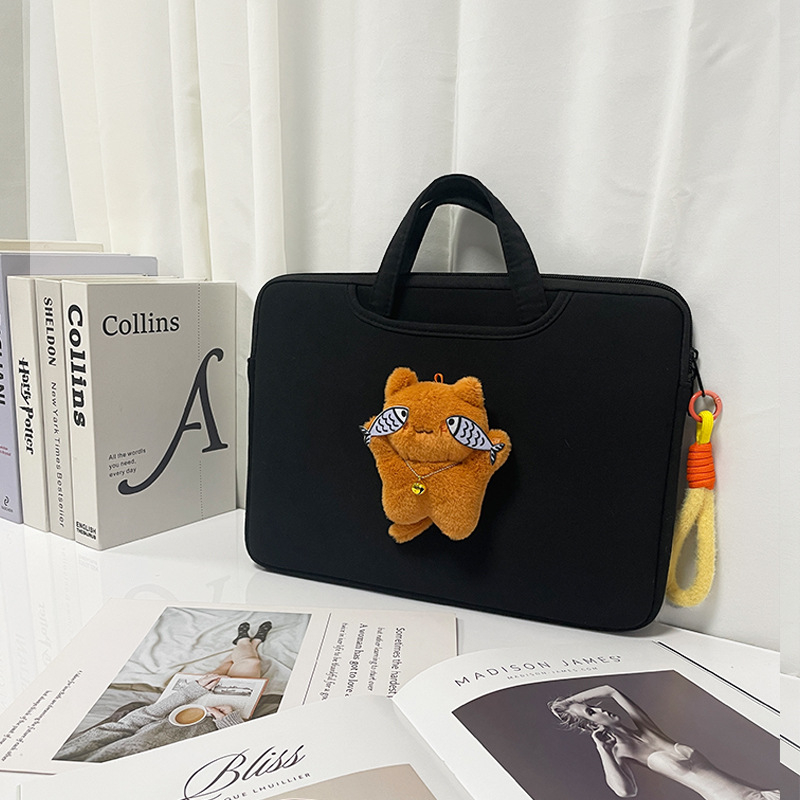 Taška na notebook s protišokovou ochranou, polyester, vzor zvierat v karikatúrnom štýle, priedušná a odolná voči opotrebeniu, ľahká pre ženy