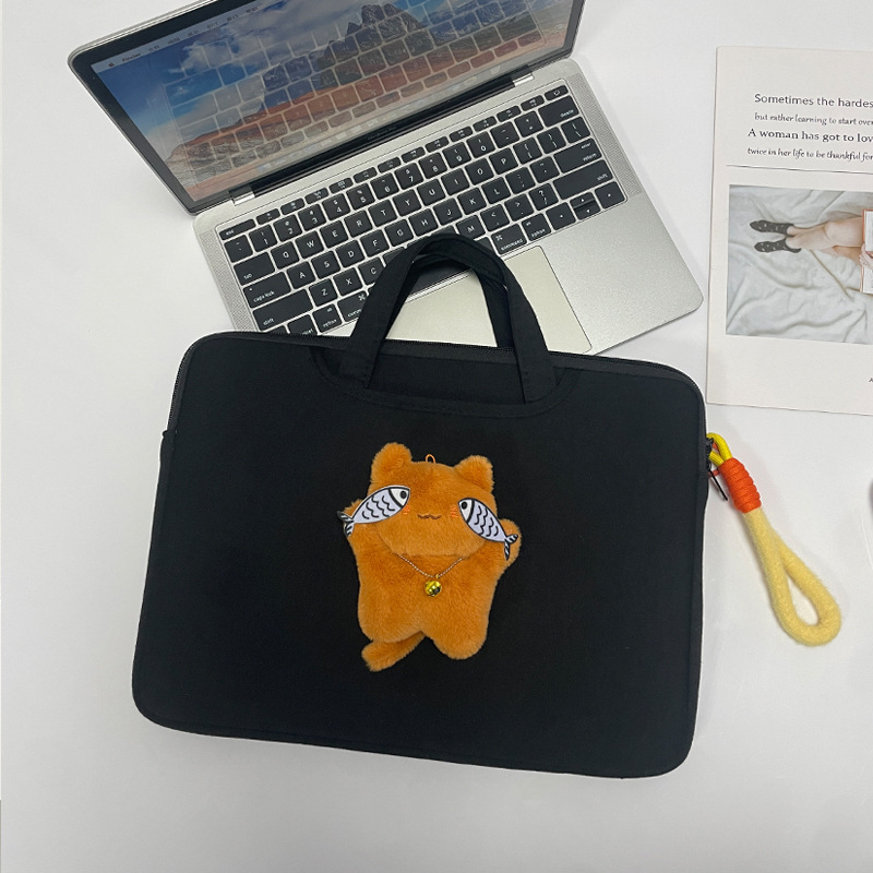 Taška na notebook s protišokovou ochranou, polyester, vzor zvierat v karikatúrnom štýle, priedušná a odolná voči opotrebeniu, ľahká pre ženy