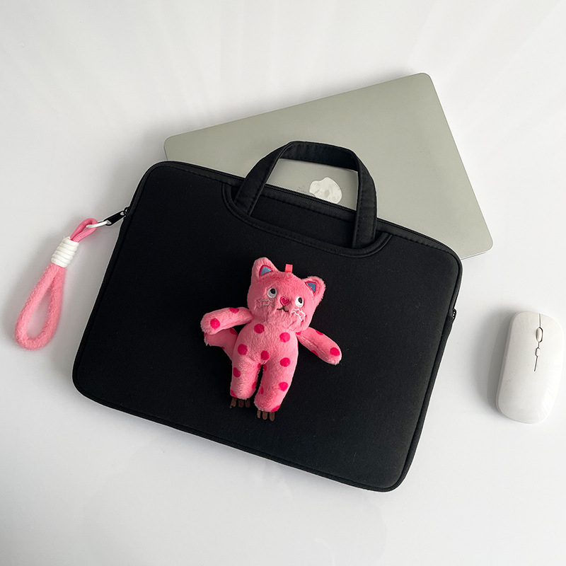 Taška na notebook s protišokovou ochranou, polyester, vzor zvierat v karikatúrnom štýle, priedušná a odolná voči opotrebeniu, ľahká pre ženy
