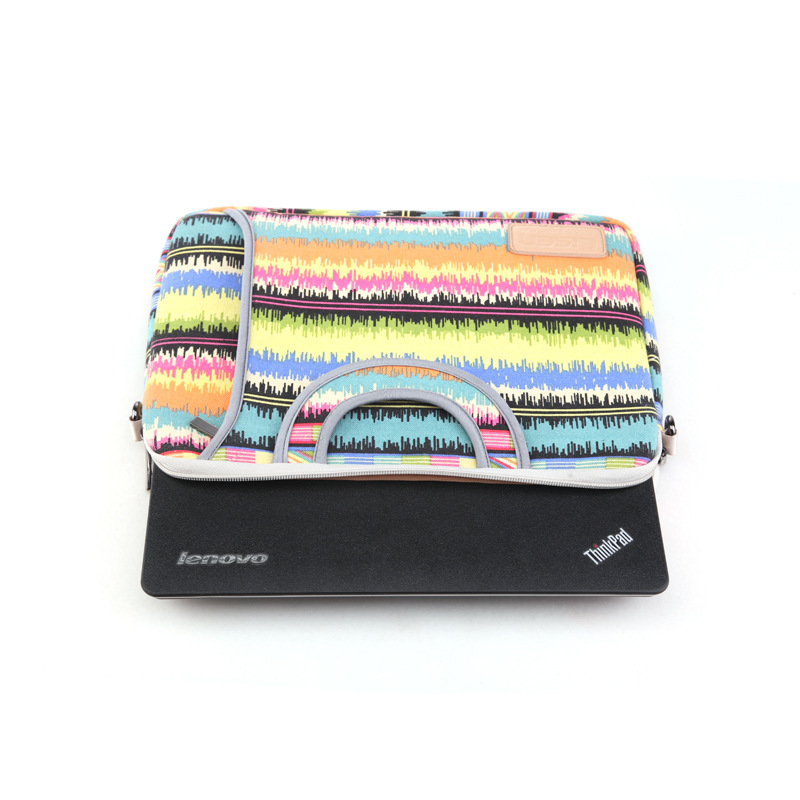 LISEN mados kanvos nešiojamojo kompiuterio krepšys – užtrauktukas, įmontuota kišenė, pamušalas (LS-108) (medžiaga: kanva; uždarymas: užtrauktukas; pamušalas: poliesteris; kišenė: kompiuteriui)