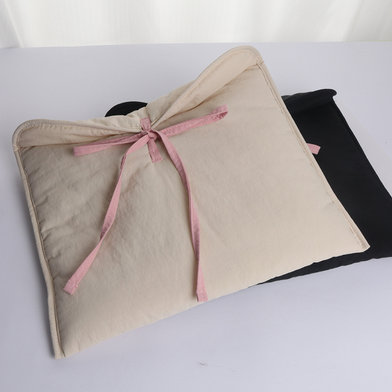 Geantă cu curea funda pentru laptop și tabletă, impermeabilă, ultra-ușoară, cu căptușeală din nailon, stil balet, pentru femei