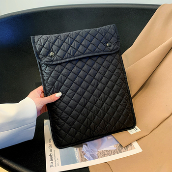 Husă din nylon pentru tabletă, cu model în carouri, căptușită cu poliester, respirabilă și impermeabilă, husă de depozitare protejată