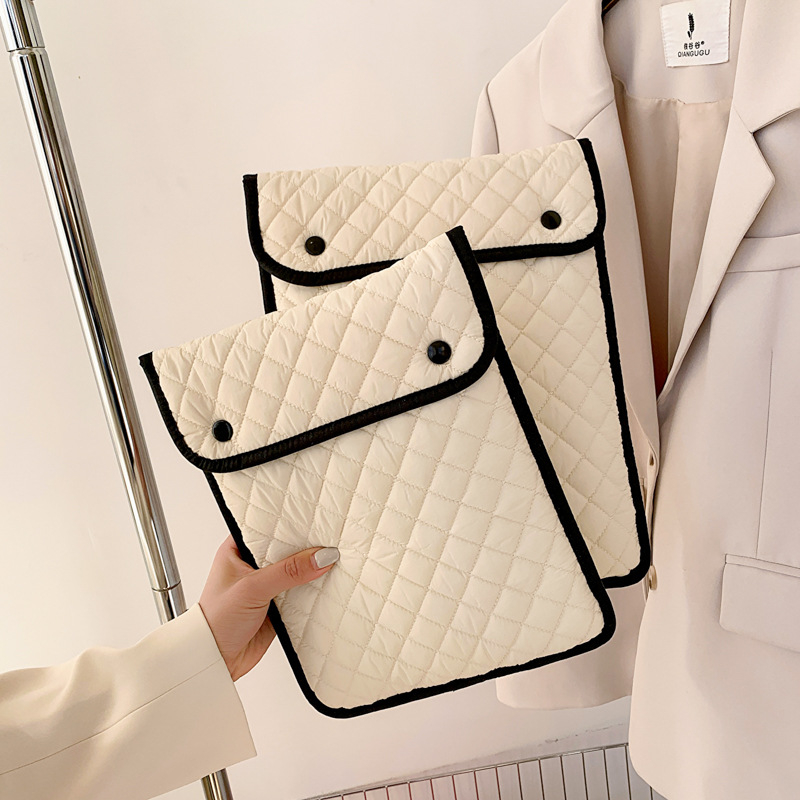Husă din nylon pentru tabletă, cu model în carouri, căptușită cu poliester, respirabilă și impermeabilă, husă de depozitare protejată