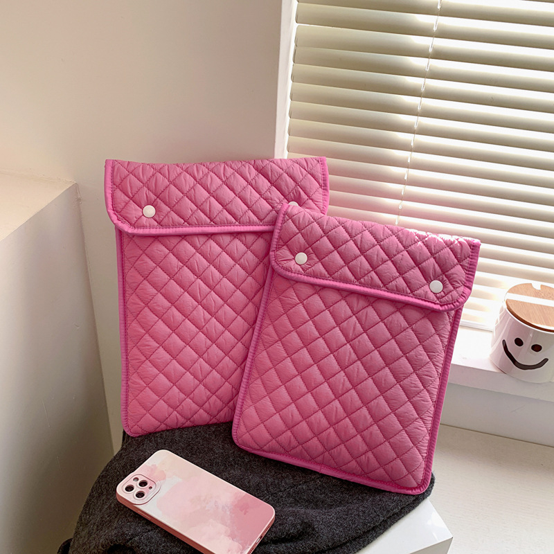 Husă din nylon pentru tabletă, cu model în carouri, căptușită cu poliester, respirabilă și impermeabilă, husă de depozitare protejată