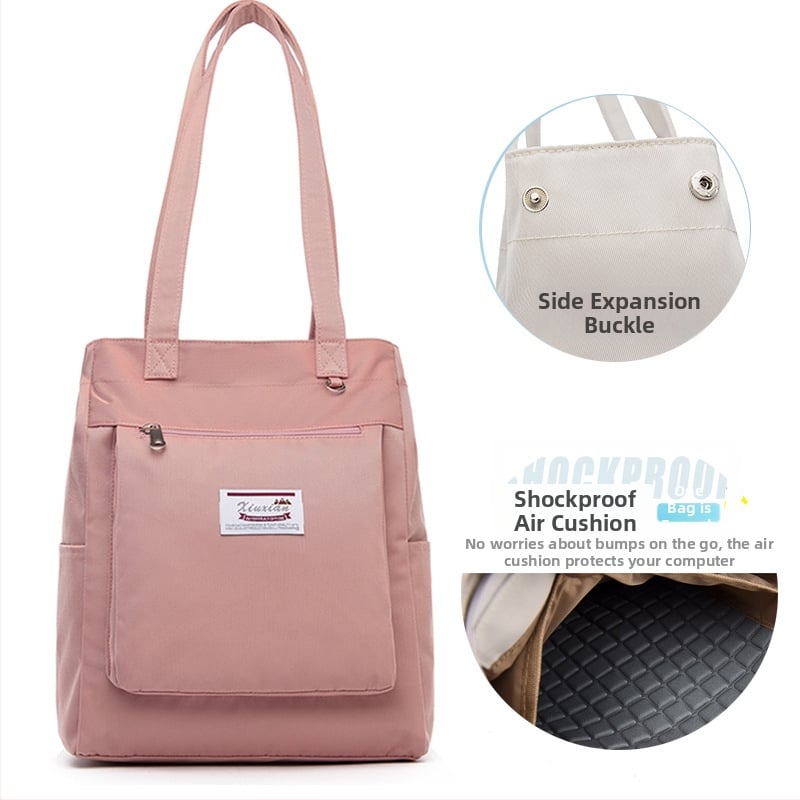 Tote kuprinė nešiojamam kompiuteriui - nailonas, atspari vandeniui ir smūgiams, vidinės kišenės nešiojamam kompiuteriui ir telefonui, užtrauktuko kišenė, poliesterio padas, dviguba pečių juosta