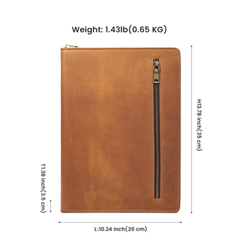 DUJIANG husă iPad din piele naturală – piele de vită de primă calitate, rezistentă la uzură, căptușeală poliester