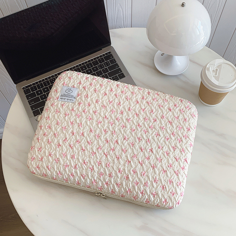 Obal na tablet s dizajnom mašličky, polyester, tenká zamatová podšívka, ľahký a priedušný, štýl voľnočasového cestovania