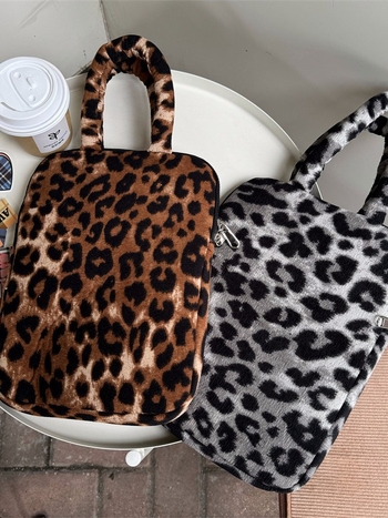 Nylon torba za laptop s leopard printom, brifkas, unutarnja pretinica za bilježnicu, funkcija protiv krađe