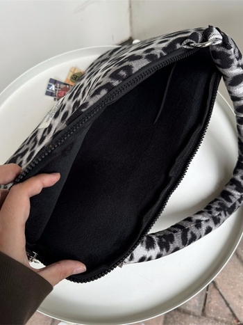 Nylon torba za laptop s leopard printom, brifkas, unutarnja pretinica za bilježnicu, funkcija protiv krađe