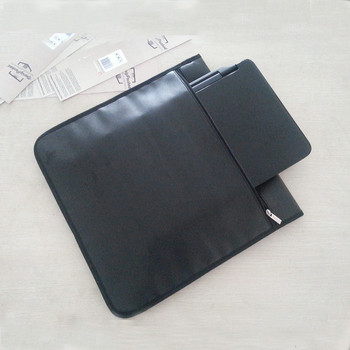 Taška na notebook/tablet s ochranou RFID, PU koža, uzáver Velcro, vnútorné vrecká a viacero priehrad (notebook, telefón, ID, kamera)