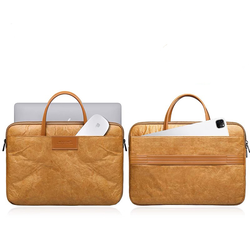 Torba za laptop s PU podstavom, vodootporna, ultra lagana, jednofarbni uzorak, poslovni elit stil, unisex, proljeće 2025