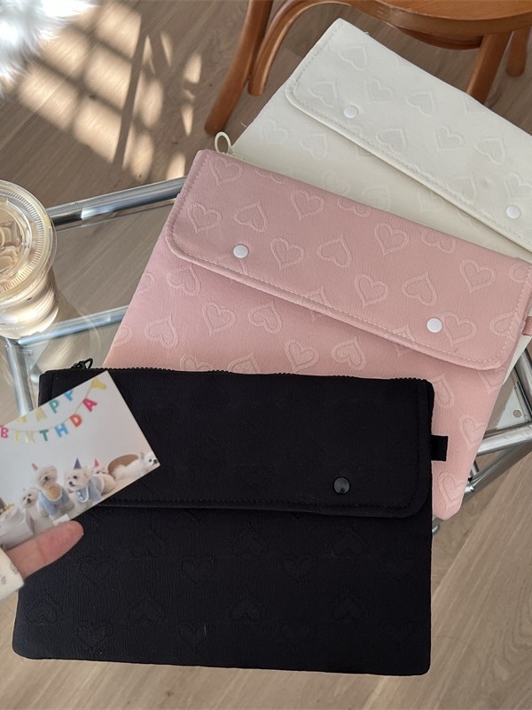 Torba za laptop u obliku srca, INS stil, PU podstava, poliester, jednostavna boja, za žene