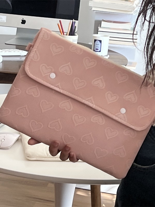 Torba za laptop u obliku srca, INS stil, PU podstava, poliester, jednostavna boja, za žene