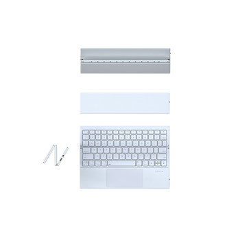 Vezeték nélküli Bluetooth billentyűzet érintőpad-dal, háromrészes összecsukható kivitel, modell Z01, ergonómikus, kompatibil okostelefonokkal, tabletekkel és laptopokkal