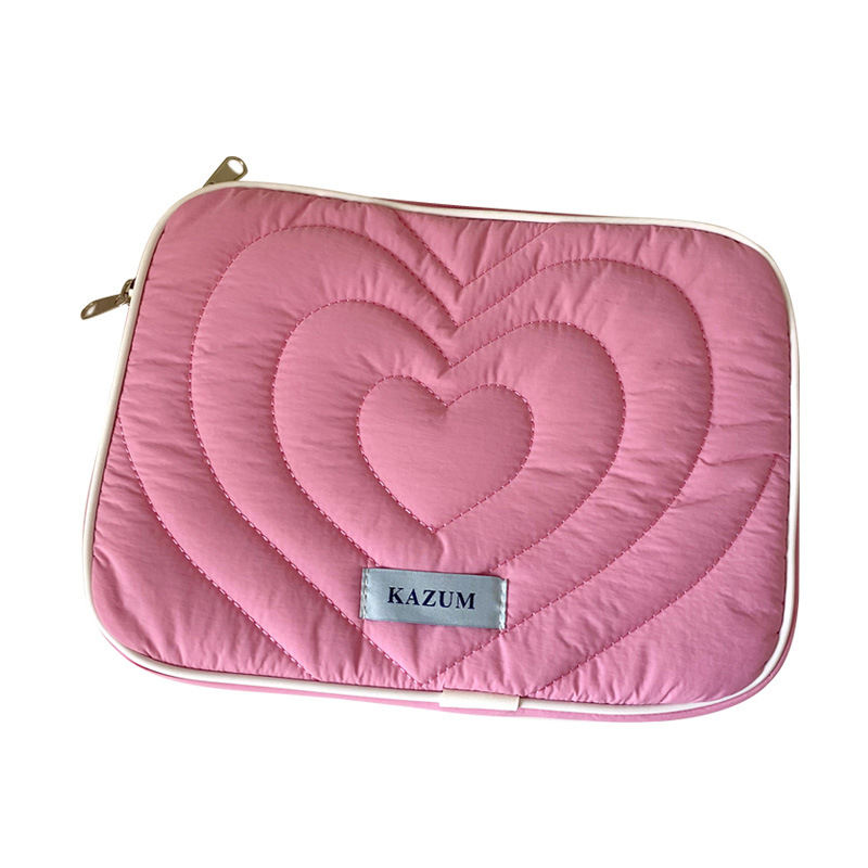 Etui pentru tabletă și laptop – design moale, în formă de inimă (Material: mătase; Căptușeală: poliester; Respirabil; Ultra-ușor; Protecție împotriva șocurilor)
