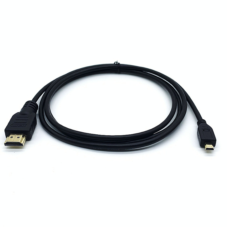 HDMI-kábel micro HDMI-tól HDMI-ig, réz vezetők aranyozott érintkezőkkel, hossz 0,8–5 m
